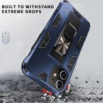 Wholesale iPhone 11 6.1 Military Grade Armor Protection Stand Magnetic Feature Case (Navy Blue)